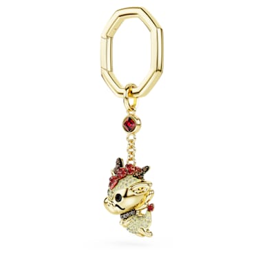 Portachiavi Chinese Zodiac, Drago, Giallo, Placcato color oro - Swarovski, 5678185