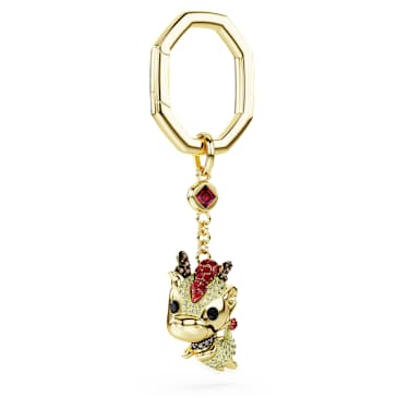 Chinese Zodiac 키 링, 드래곤, 옐로우, 골드 톤 플래팅 - Swarovski, 5678185