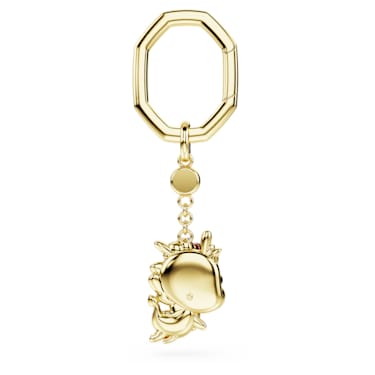 Kroužek na klíče Chinese Zodiac, Drak, Žlutý, Pokoveno ve zlatém odstínu - Swarovski, 5678185