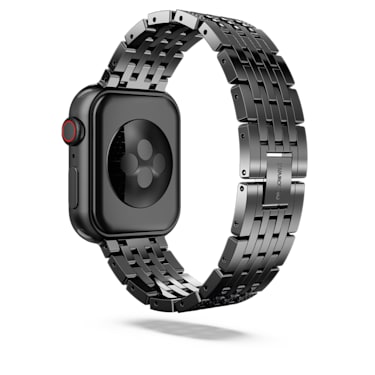 Sparkling princess strap, For Apple Watch® 40mm & 41mm, Black, Black finish - Swarovski, 5678675