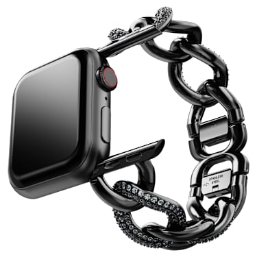 Bracelet chaîne Sparkling, Pour Apple Watch®40 mm & 41 mm, Noir, Finition noire - Swarovski, 5678677