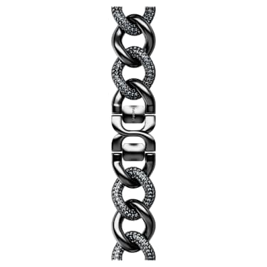 Sparkling chain strap, For Apple Watch® 40 mm & 41mm, Black, Black finish - Swarovski, 5678677
