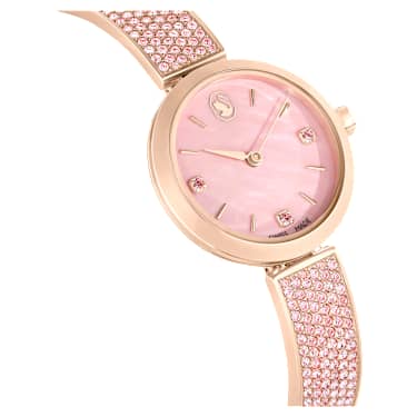 Illumina Uhr, Schweizer Produktion, Kristallarmband, Rosa, Roségoldfarbenes Finish - Swarovski, 5678756