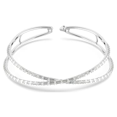 Hyperbola choker, Infinity, White, Rhodium plated - Swarovski, 5679426