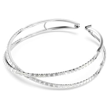 Hyperbola choker, Infinity, White, Rhodium plated - Swarovski, 5679426