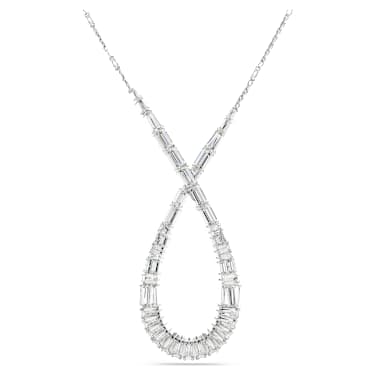 Colgante Hyperbola, Tallas mixtas, Símbolo del infinito, Blanco, Baño de rodio - Swarovski, 5679438