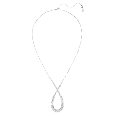 Hyperbola 链坠, 混合切割, Infinity, 白色, 镀铑 - Swarovski, 5679438