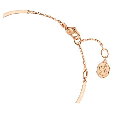 Obročasta zapestnica Hyperbola, Infinity, Bela, Prevleka rožnato zlatega odtenka - Swarovski, 5679443