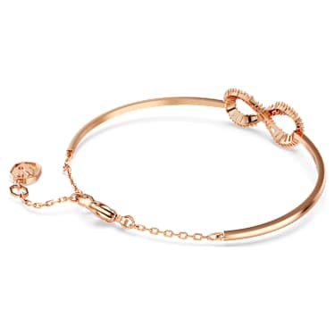 Obročasta zapestnica Hyperbola, Infinity, Bela, Prevleka rožnato zlatega odtenka - Swarovski, 5679443