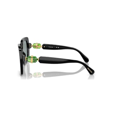 Okulary przeciwsłoneczne, Duży kryształ, Kształt kwadratowy, SK6001, Czarne - Swarovski, 5679521