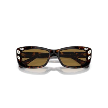 Sunglasses, Rectangular shape, SK6008, Brown - Swarovski, 5679536