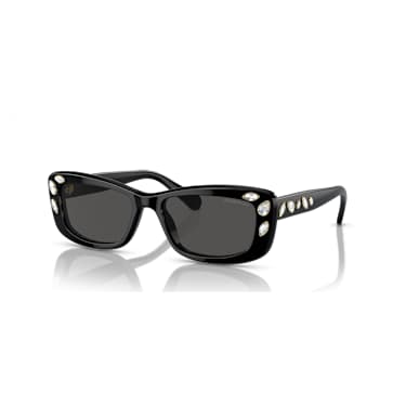 Lunettes de soleil, Forme rectangulaire, SK6008, Noires - Swarovski, 5679545