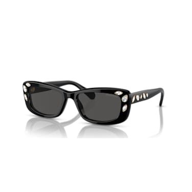 Sunglasses, Rectangular shape, SK6008, Black - Swarovski, 5679545