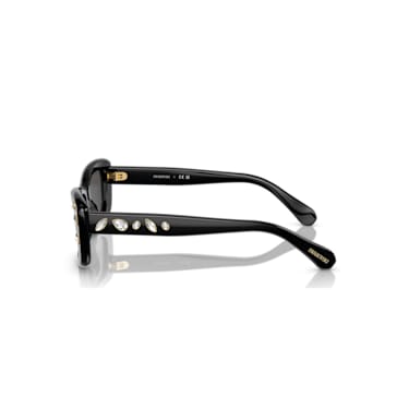 Sunglasses, Rectangular shape, SK6008EL, Black | Swarovski
