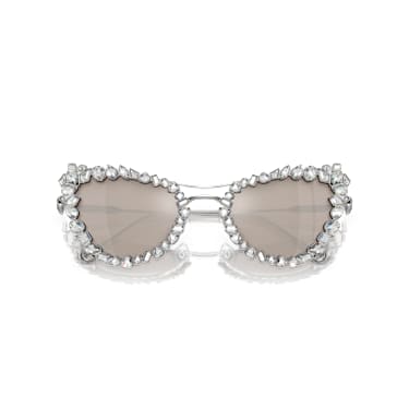 Sončna očala na klik 2 v 1, Statement, Oblika mačjih oči, SK7011, Bela - Swarovski, 5679552