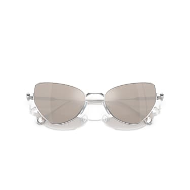 Gafas de sol 2 en 1 clip-on, Arte, Forma de ojo de gato, SK7011, Blancas - Swarovski, 5679552