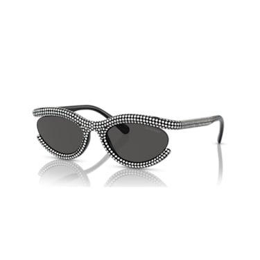 Sunglasses, Oval shape, SK6006, Black - Swarovski, 5679553
