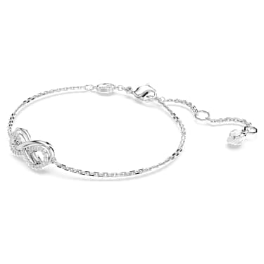 Zapestnica Hyperbola, Infinity, Bela, Prevleka iz rodija - Swarovski, 5679664