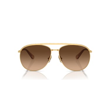 Sunglasses, Pilot shape, SK7005EL, Brown | Swarovski