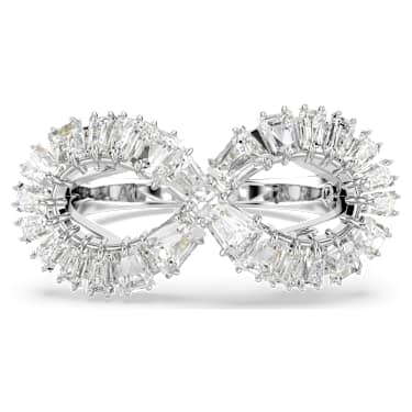 Hyperbola cocktail ring, Infinity, White, Rhodium plated - Swarovski, 5679697