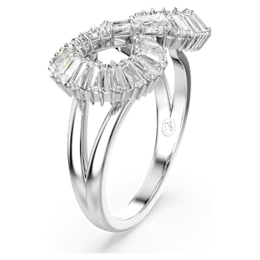 Hyperbola cocktail ring, Infinity, White, Rhodium plated - Swarovski, 5679697