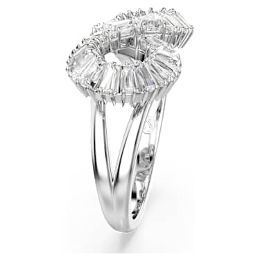 Hyperbola cocktail ring, Infinity, White, Rhodium plated - Swarovski, 5679697