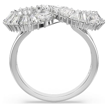 Hyperbola cocktail ring, Infinity, White, Rhodium plated - Swarovski, 5679697