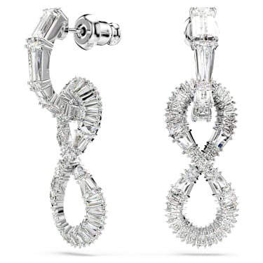 Pendants d'oreilles Hyperbola, Infini, Blanches, Métal rhodié - Swarovski, 5679793
