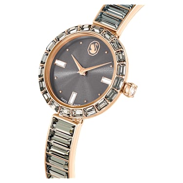 Orologio Matrix Bangle, Fabbricato in Svizzera, Bracciale in cristallo, Grigio, Finitura in tono oro rosa - Swarovski, 5679887