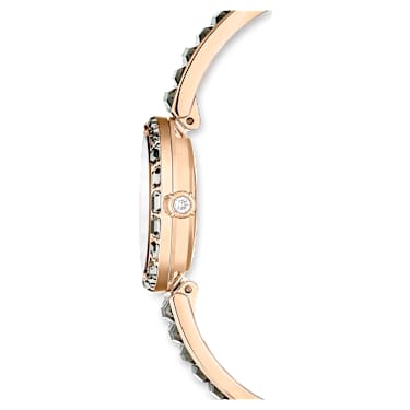 Orologio Matrix Bangle, Fabbricato in Svizzera, Bracciale in cristallo, Grigio, Finitura in tono oro rosa - Swarovski, 5679887