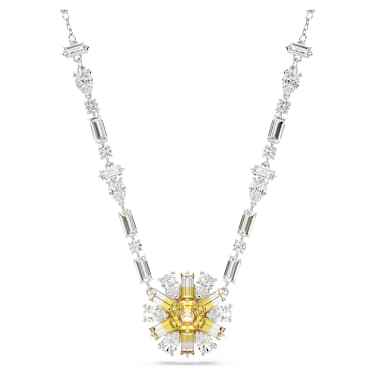 Κολιέ Idyllia, Λουλούδι, Κίτρινο, Επιμετάλλωση ροδίου - Swarovski, 5679916