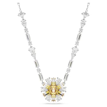 Κολιέ Idyllia, Λουλούδι, Κίτρινο, Επιμετάλλωση ροδίου - Swarovski, 5679916