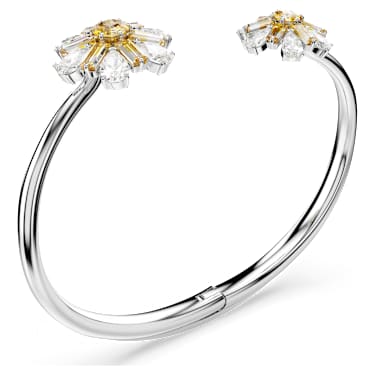 Idyllia 手鐲, 花朵, 黃色, 鍍白金色 - Swarovski, 5679936