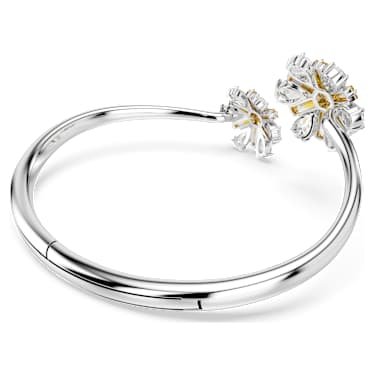 Idyllia 手鐲, 花朵, 黃色, 鍍白金色 - Swarovski, 5679936