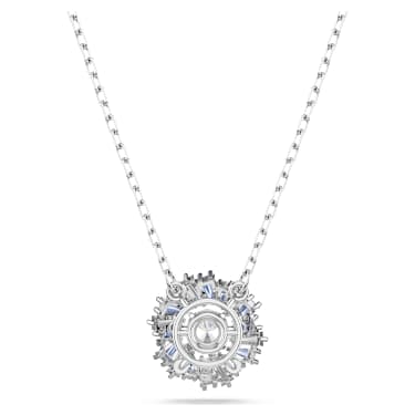 Idyllia Anhänger, Verschiedene Schliffe, Blume, Blau, Rhodiniert - Swarovski, 5680013