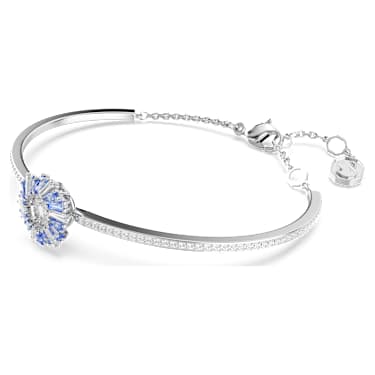 Bracciale Rigido Aperto Donna Con Fiori Intagliati – Regolabile, In Lega, Unisex
