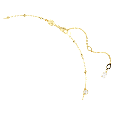 Imber necklace, Round cut, Scattered design, White, 18K gold finish - Swarovski, 5680090