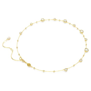 Imber Halskette, Rundschliff, Verstreutes Design, Weiß, Goldlegierungsschicht - Swarovski, 5680090