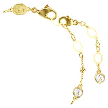 Imber 手鏈, 圓形切割，分散設計, 白色, 鍍金色色調 - Swarovski, 5680094