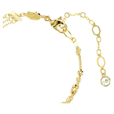Imber Wide Bileklik, Yuvarlak kesim, Beyaz, 18k altın rengi yüzey - Swarovski, 5680095