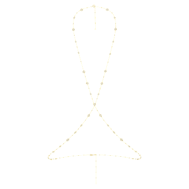 Chaîne de corps Imber, Coupe ronde, blanche, Placage de ton or - Swarovski, 5680096
