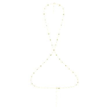 Chaîne de corps Imber, Coupe ronde, blanche, Placage de ton or - Swarovski, 5680096