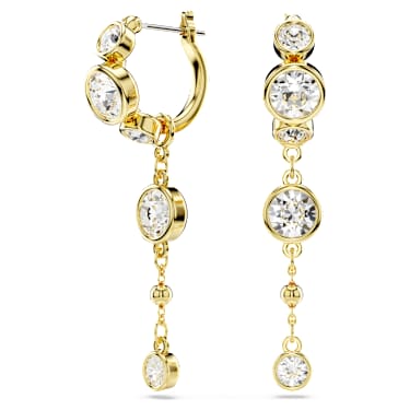 Imber 水滴形耳環, 圓形切割, 白色, 多種金屬潤飾 - Swarovski, 5680097