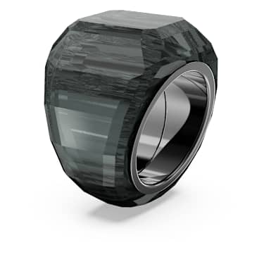 Lucent cocktail ring Black Ruthenium plated Swarovski
