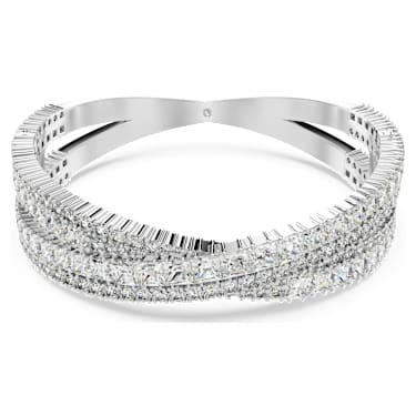 Hyperbola cuff, Mixed cuts, Infinity, White, Rhodium plated - Swarovski, 5680267
