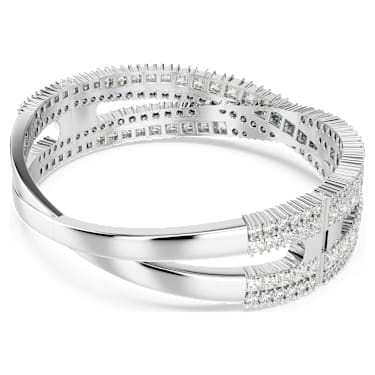 Hyperbola cuff, Mixed cuts, Infinity, White, Rhodium plated - Swarovski, 5680267