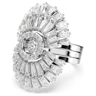 Idyllia 링, 세트(3), 믹스 컷, 조개, 화이트, 로듐 플래팅 - Swarovski, 5680289