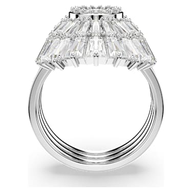 Idyllia 戒指, 套装 (3), 混合切割, 贝壳, 白色, 镀铑 - Swarovski, 5680289