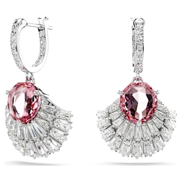 Pendants d'oreilles Idyllia, Tailles variées, Coquillage, Rose, Métal rhodié - Swarovski, 5680295