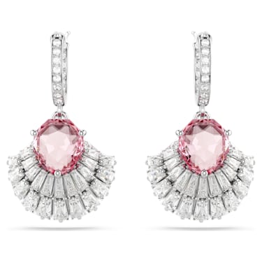 Rubans Silver Plated American Diamond Earrings With Pastel Pink Stones
